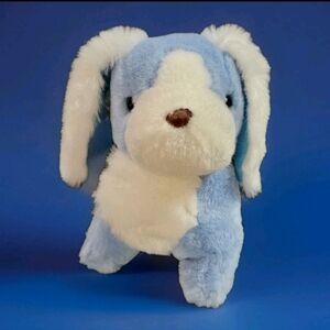 Vintage Blue & White Plush Bunny Rabbit? or Dog? 6" EUC